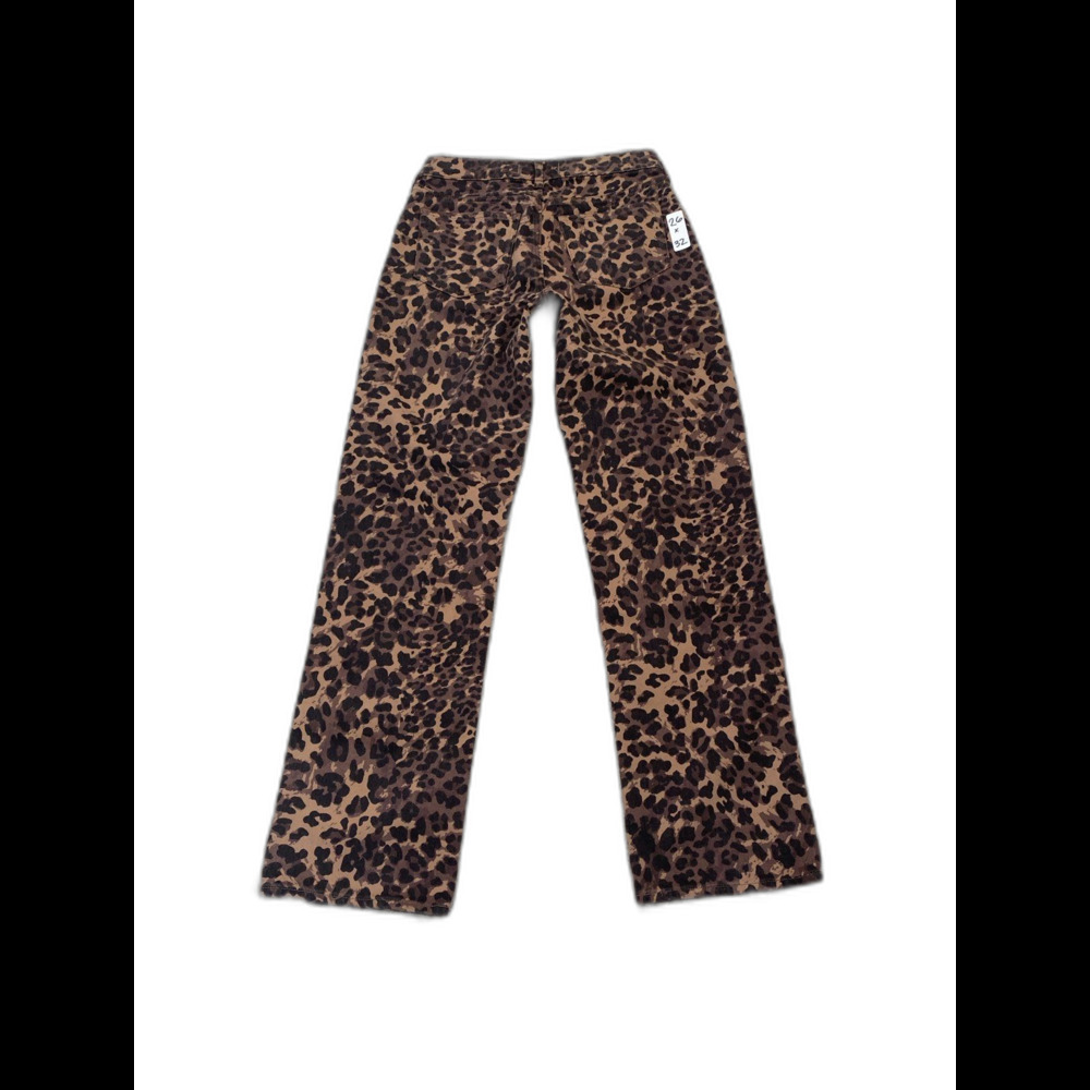 Abercrombie & Fitch Baggy Low Rise Leopard Print Jeans Straight Leg Size 26/2L - Picture 7 of 11